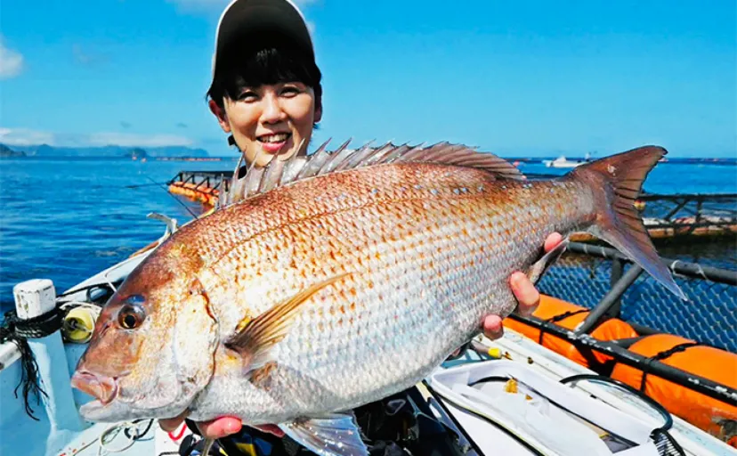 カセ釣りで63cm大型マダイをキャッチ【大分・蒲江】43cmのイサキも顔出し