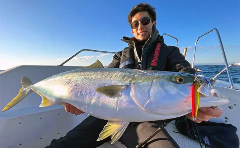真冬の伊勢湾ジギングで85cmブリ登場　ただ巻き＆ロングフォールが的中