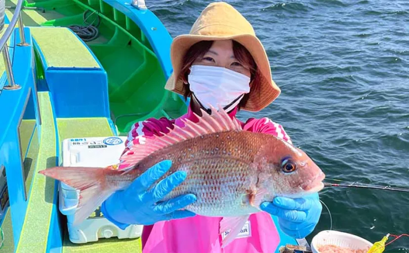 東京湾コマセマダイ釣りでトップ3尾【神奈川・一之瀬丸】高めのタナ取りが奏功
