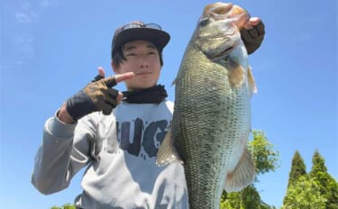 入鹿池でのボートバスフィッシングで50cm超ランカーバス【愛知