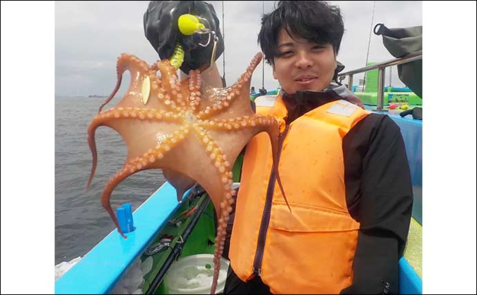 東京湾の船エギダコ釣りで釣る人マダコ6尾キャッチ【神奈川・一之瀬丸】