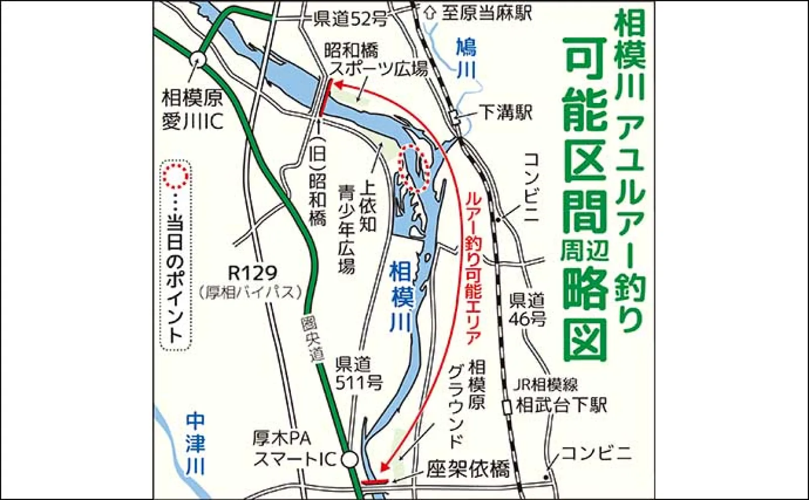 相模川でのルアーアユ釣り(アユイング)で18cm頭に鮎11尾 2時間の釣行で手中