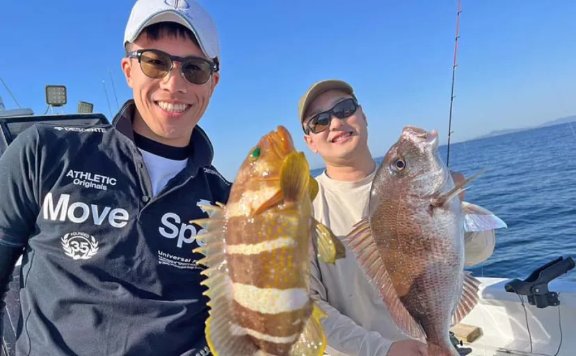 タイラバ釣行でマダイ、ヒラマサ、ハタ類と多彩にキャッチ【長崎・ヤマト遊船】