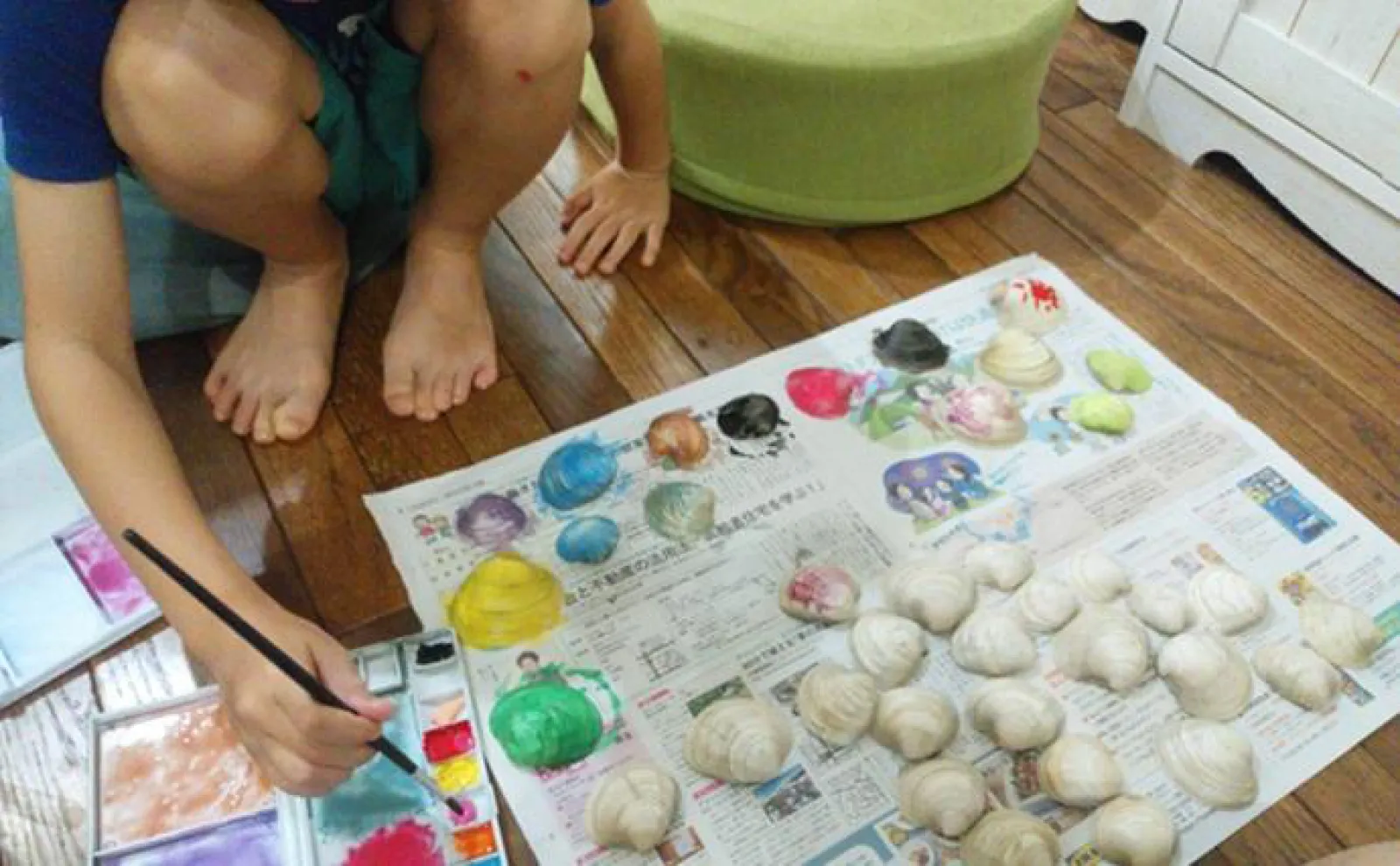 夏休みの自由課題で【ホンビノス貝の貝殻で風鈴を作成してみた】 キモは電動ドリル?