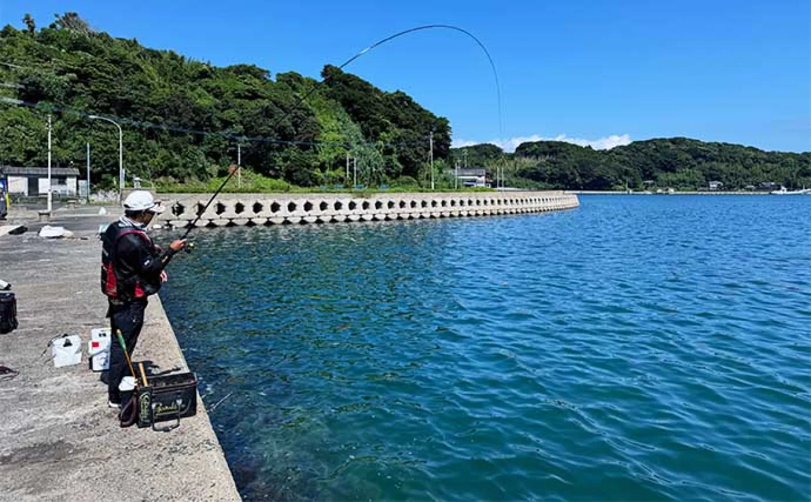 波止フカセ釣りで54cm頭に50cm超え「年無し」チヌ3連発!【長崎・釜田漁港】