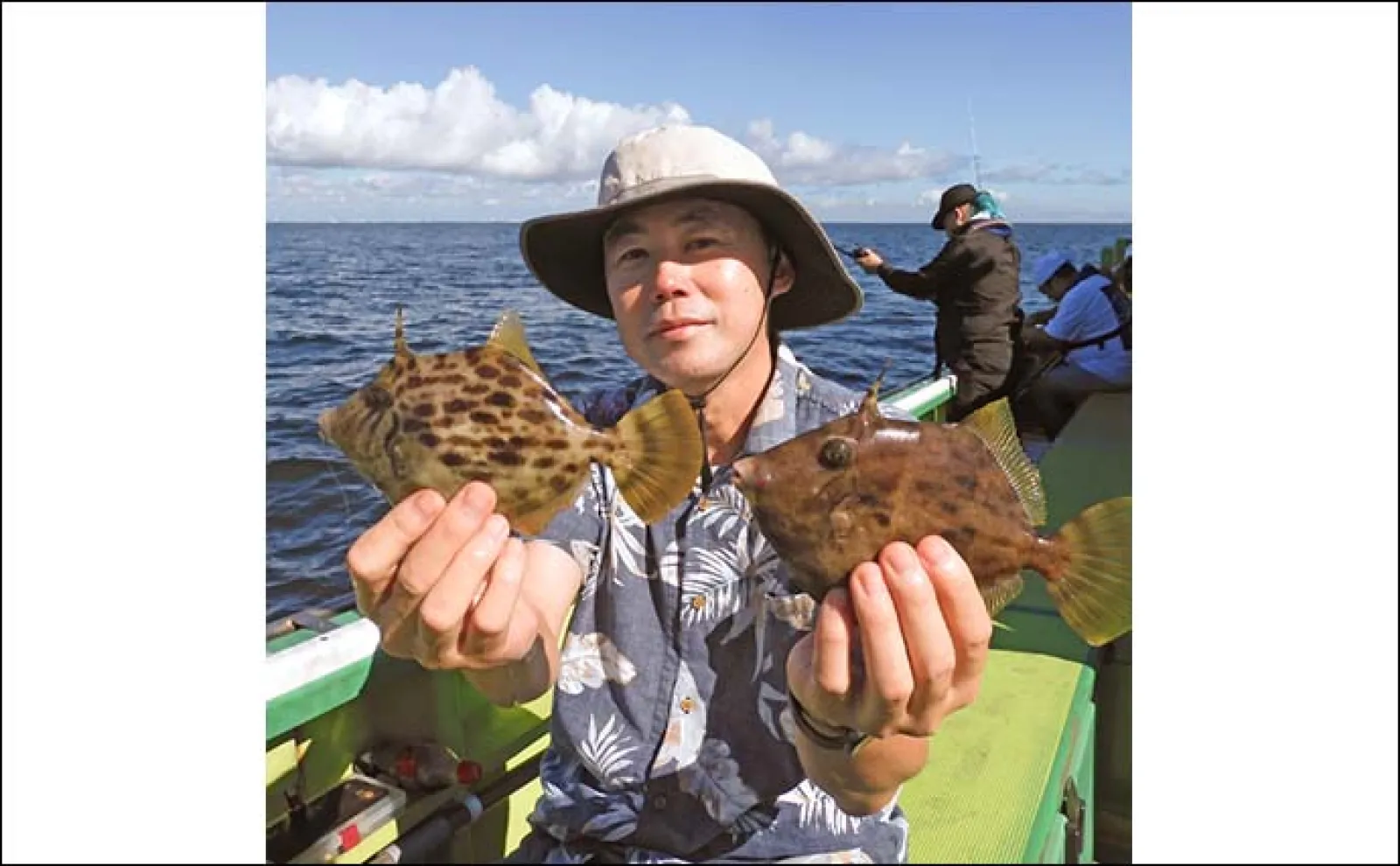 東京湾の船カワハギ釣りで27cm頭に釣る人9尾【千葉・吉野屋