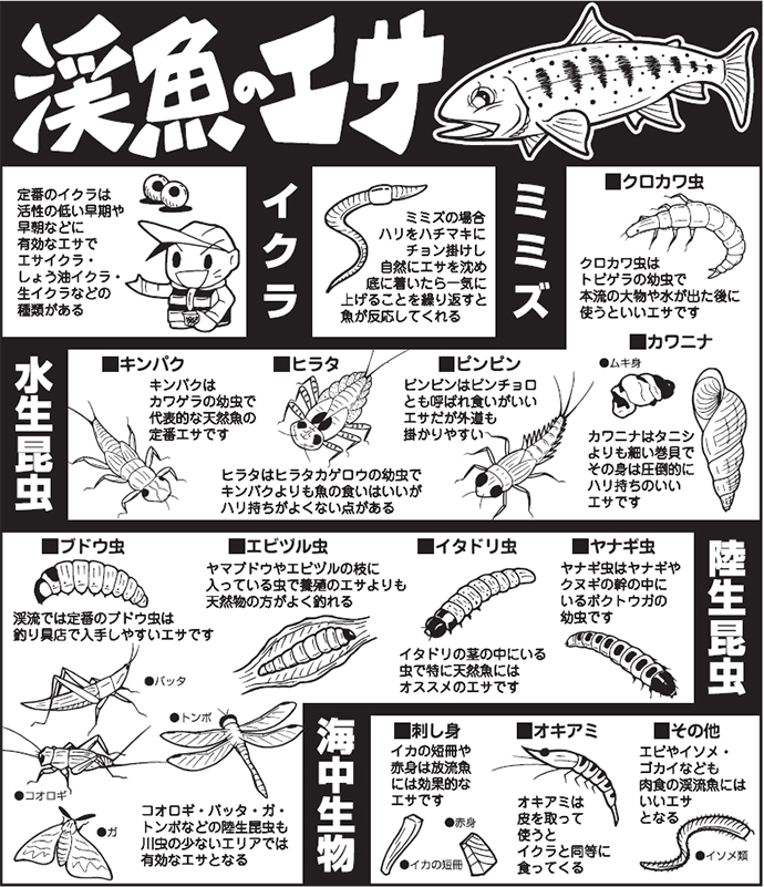 渓流釣りのおすすめエサ17選】 定番のイクラから変わり種の代用エサ