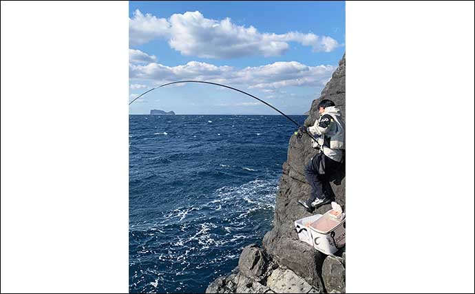 沖磯でのカゴ釣りで80cm超えヒラマサに大型マダイもキャッチ！【長崎