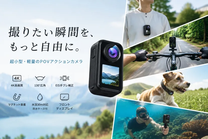 超小型・軽量のPOVアクションカメラ登場!マグネット装着&4K対応で旅行・アウトドア・Vlogをもっと自由に
