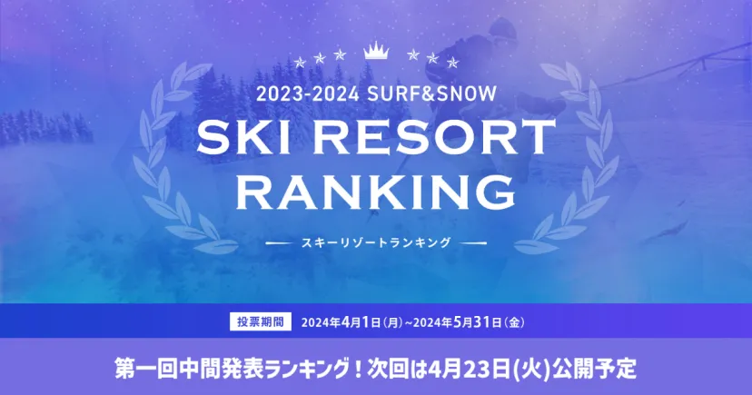 2023-2024 SURF&SNOW SKI RESORT ランキング第一回中間発表！